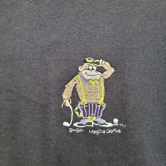 Vintage Gorilla Golfer Sweatshirt M/L 21x23 Sun-Faded Black - Picture 10 of 13